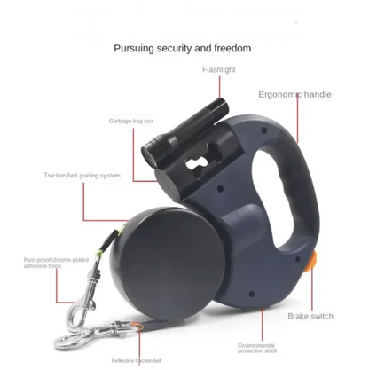 LED Retractable Double Pet Leash